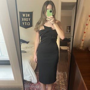 Topshop strapless black dress